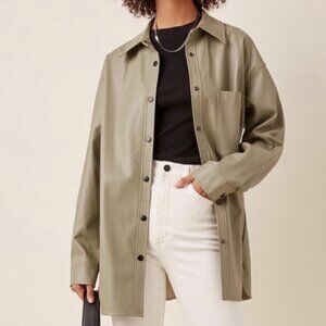 APPARIS Evelyn vegan leather oversized shirt in M